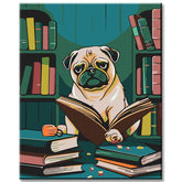 Pug studying - painting by numbers